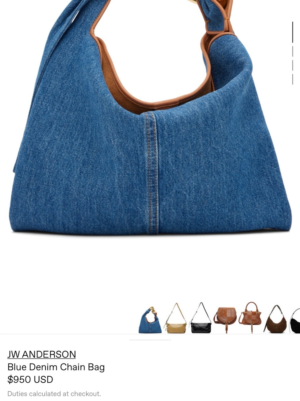 JW Anderson Blue Denim Chain Bag - Picture 10 of 10